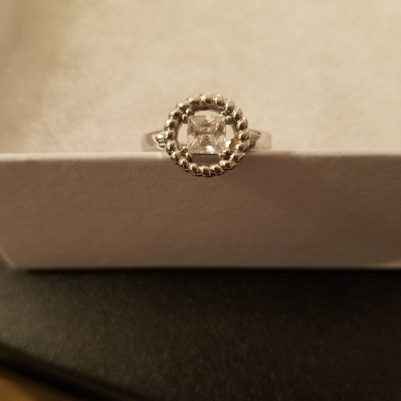 Cubic Zirconia Silver Ring - Size 7 - Picture 2 of 4